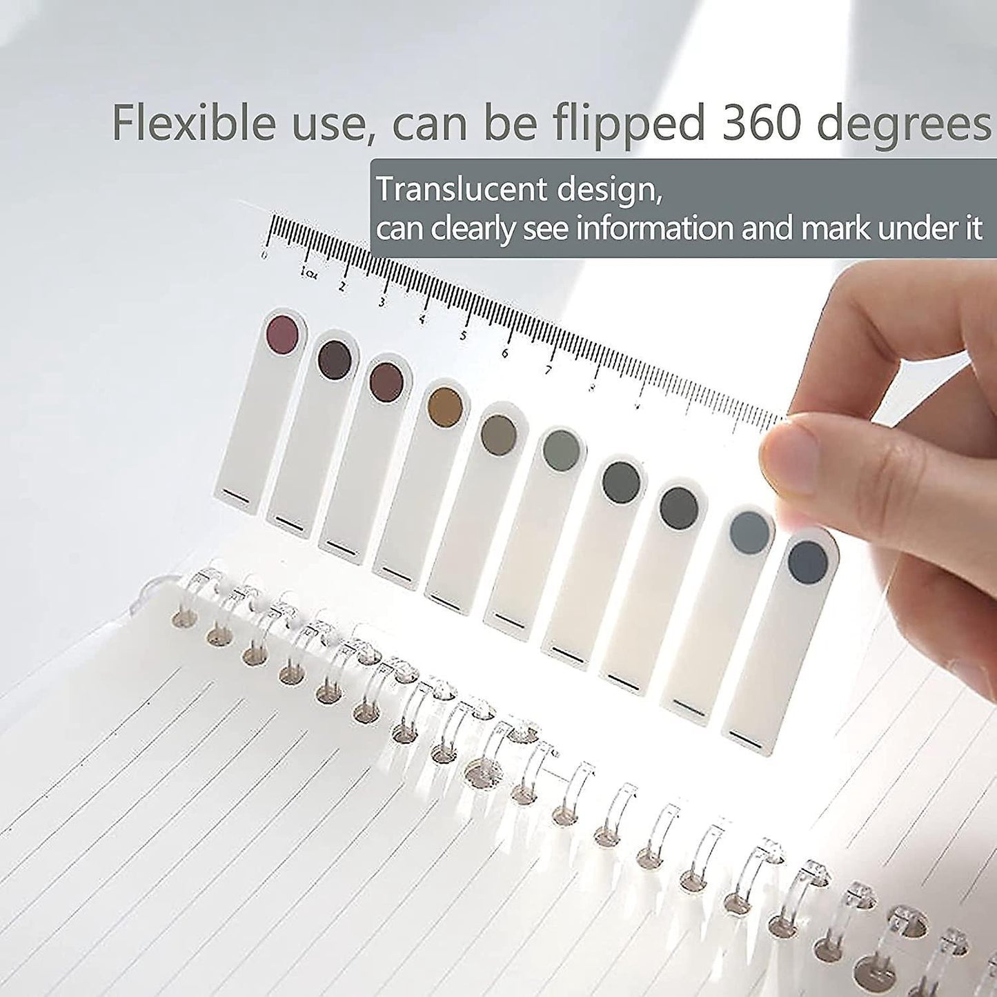Sticky Index Tabs, Page Marker Sticky, Translucent (dark Color)