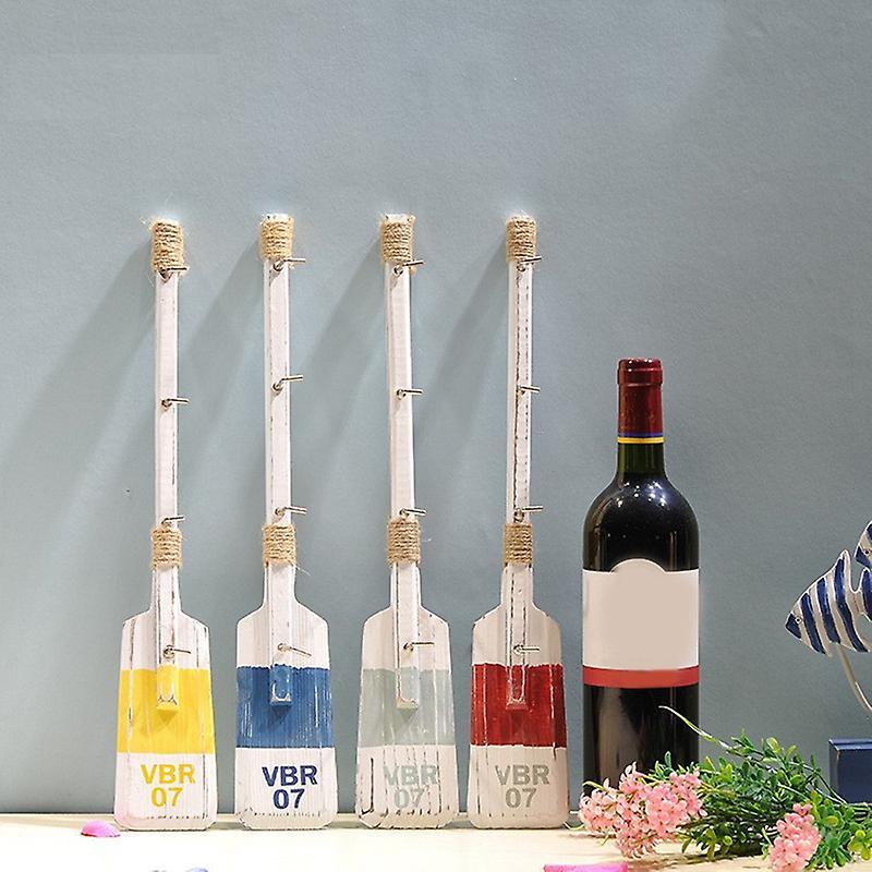 1pc 40cm Nautical Wooden Oar Wall Decor with Hooks Paddle Adornment