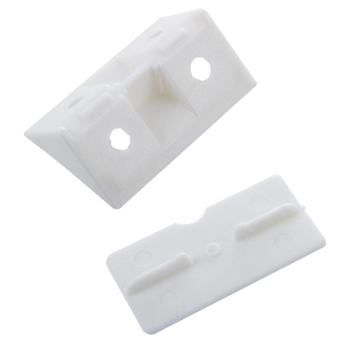 Furniture Cabinet Fastener Corner Braces Angle Brackets White 10pcs