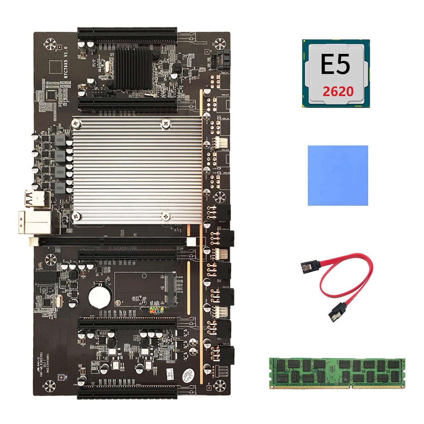X79 H61 Btc Motherboard+e5 2620 Cpu+recc Support 3060 Graphics Card
