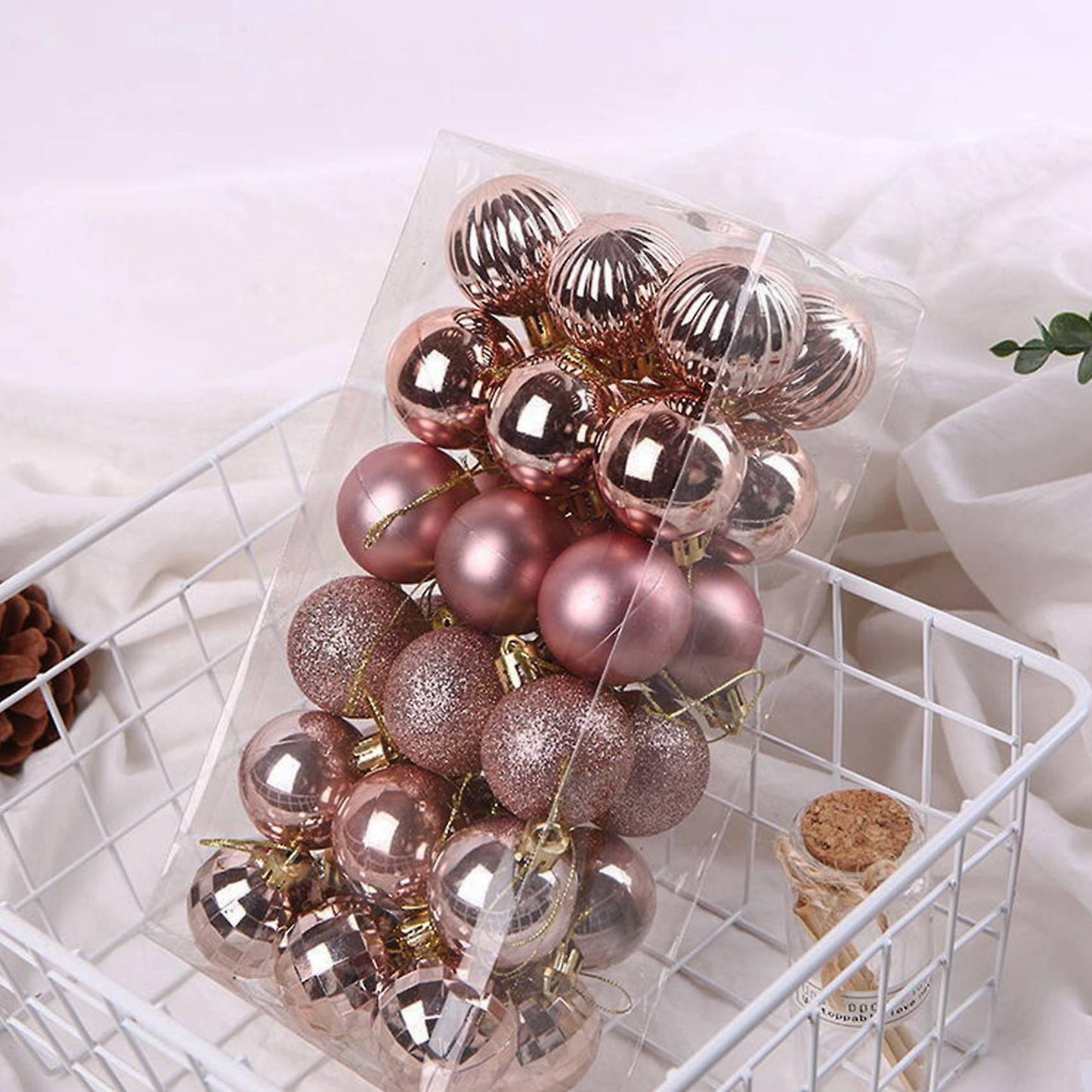 36pcs 4cm Plastic Christmas Ball Pearly Matte Light Shaped,wine Red