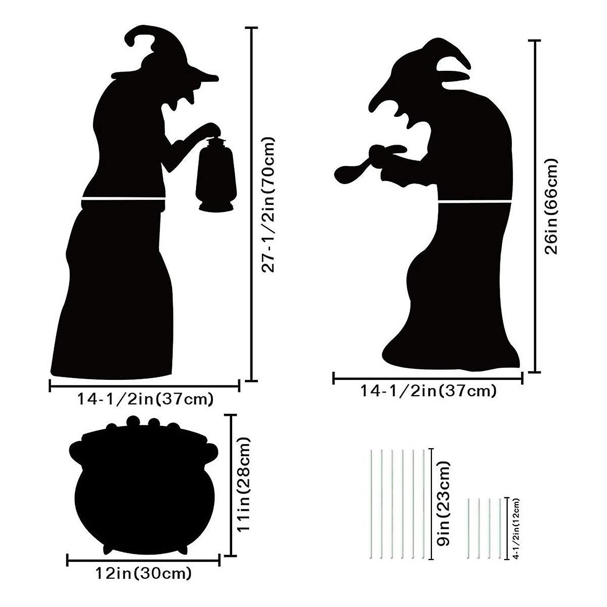 Halloween Witch Black Silhouette Holiday Decoration Garden Props