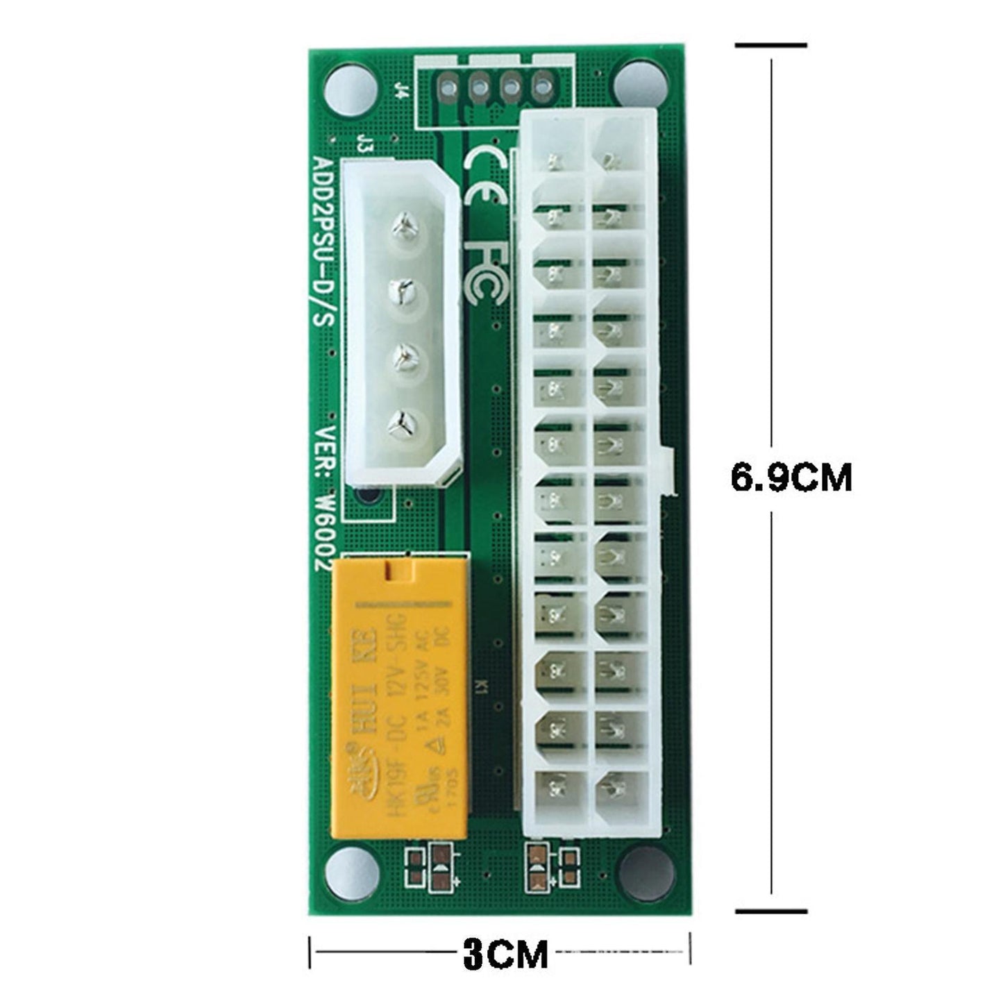 2pcs Dual Psu Adapter Atx 24pin to 4pin Power Sync Starter Card