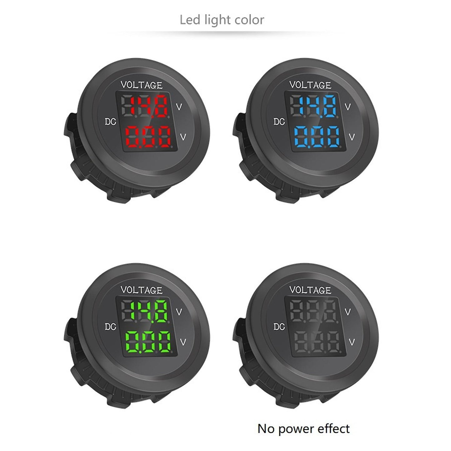 Red Light 12v-24v Car Led Display Digital Dual Voltage Tester