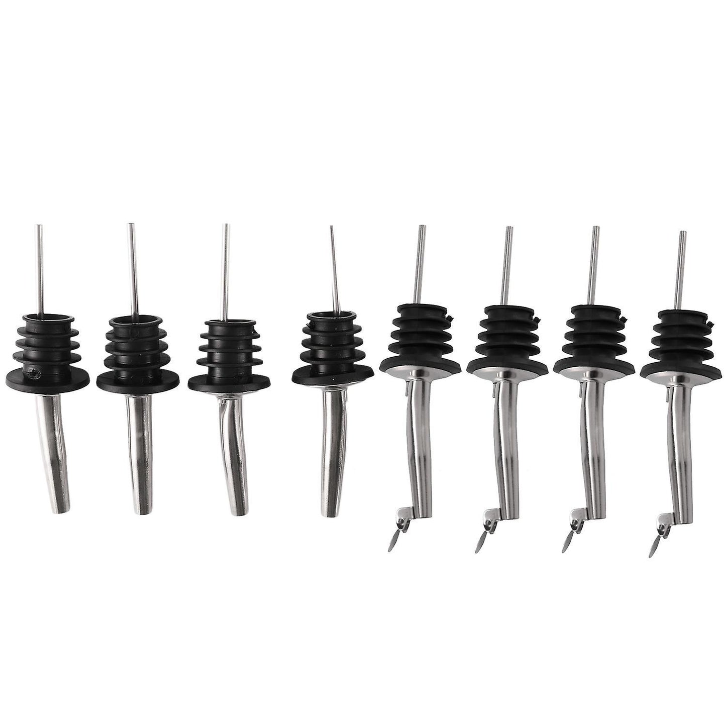 8 Pack Liquor Pour Spout Set Stainless Steel Olive Oil Bottle