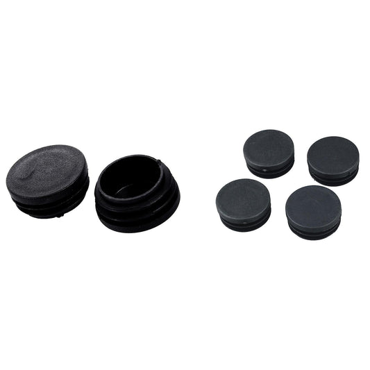 4 Pcs Black Plastic 40mm Dia Round Tubing Tube Insert Caps Covers
