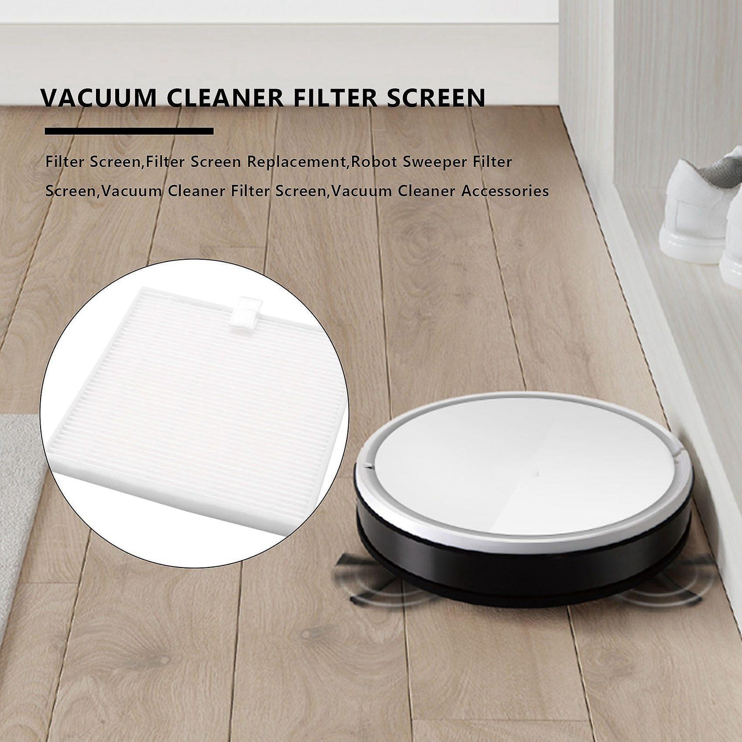 2pc Filter Screen Replacement Accessories for Ilife V8 (white+black)