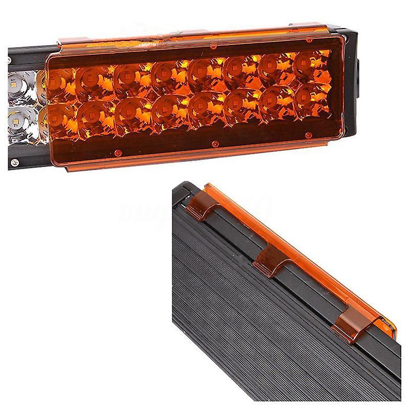 8 Inch Curved Led Work Light Bar Lens Cover Atv Utv Offroad Amber