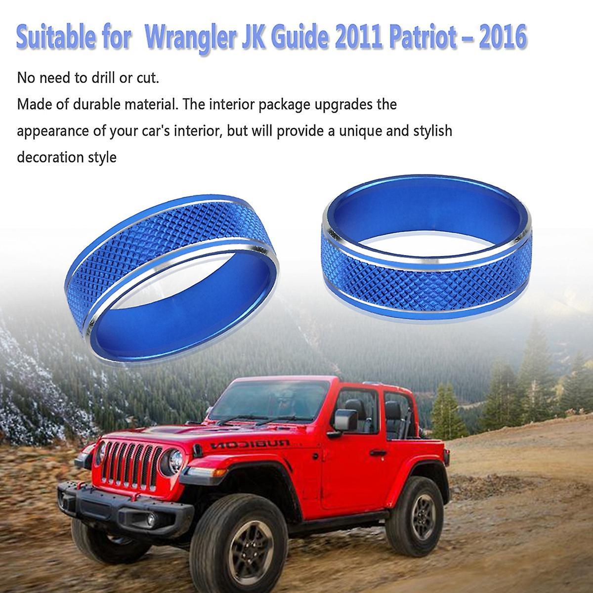 Aluminum Cd Switch Button Cover Trim for 11-17 Jeep Wrangler Jk(blue)