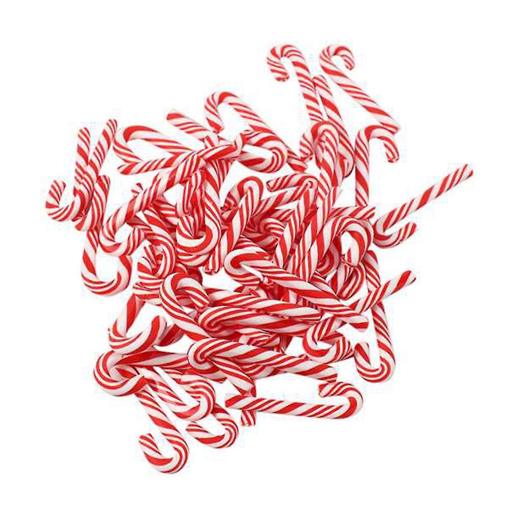 100pcs Red and White Handmade Christmas Candy Cane Home Decor Cane