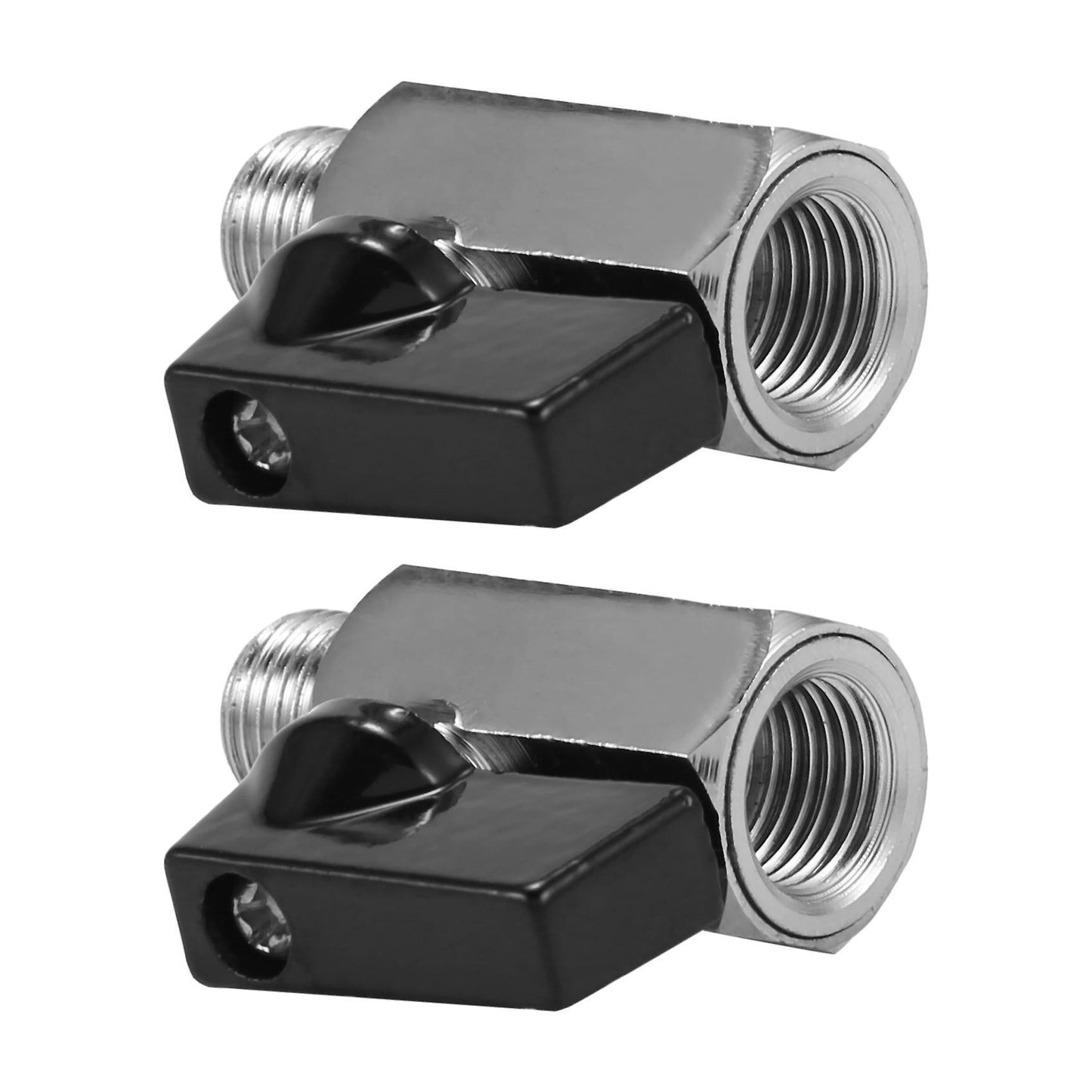 2x Chrome Brass 1/4inch Bsp Ball Valve Threads Tap