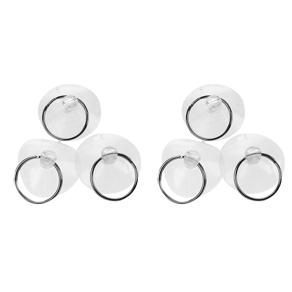 3 Pcs Clear Soft Plastic 3.5cm Dia Suction Cup Key Ring Keyring