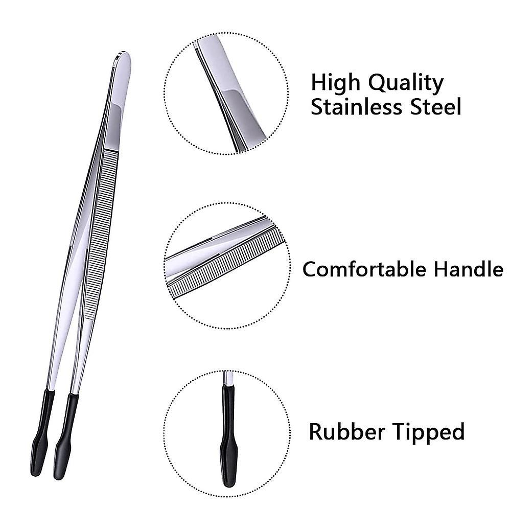 2 Pcs Rubber Tipped Tweezers Soft Tipped Tweezers Pvc Coated