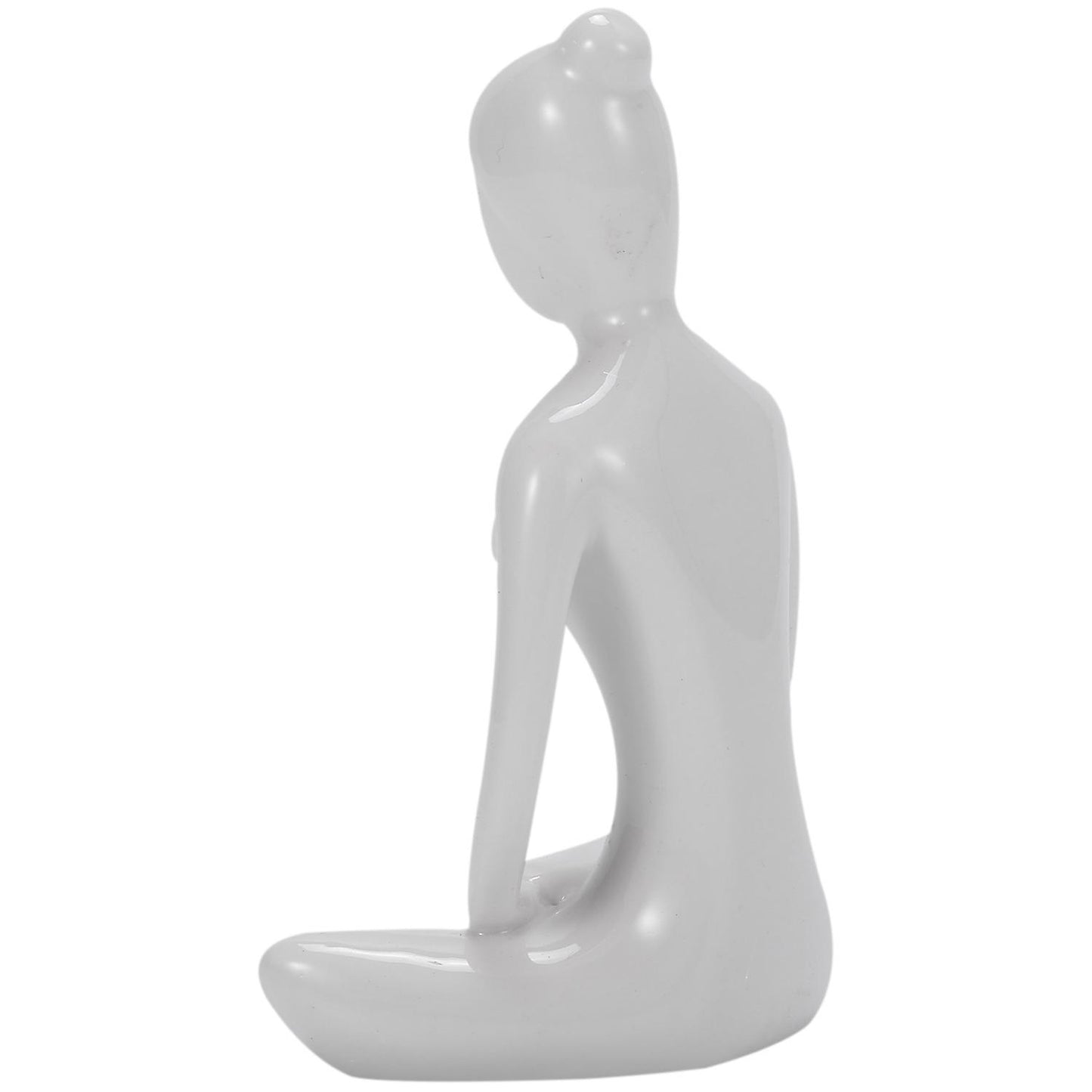Abstract Art Ceramic Yoga Poses Yoga Lady Figure Statue Ornament #3