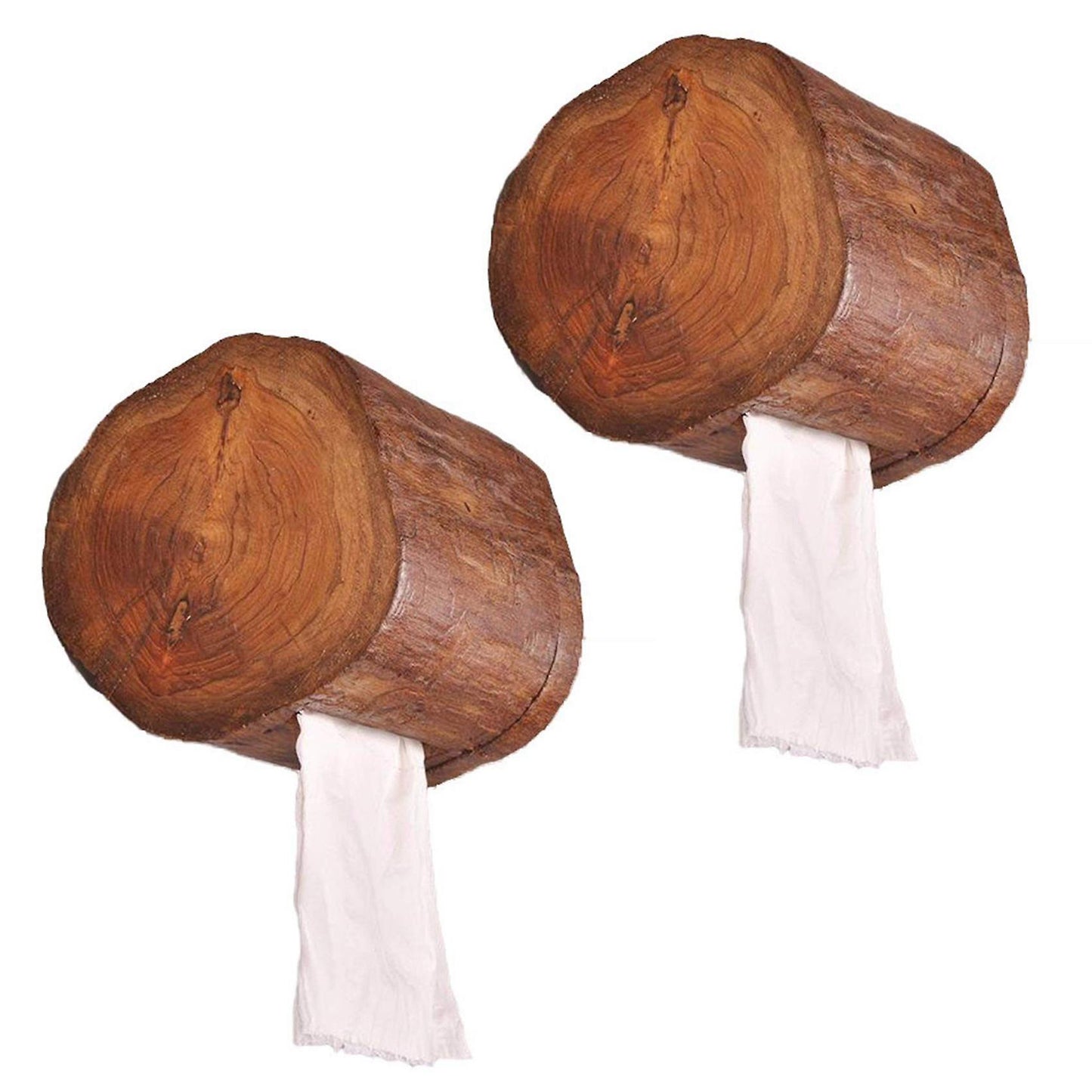 Vintage Wooden Paper Tube Tissue Box Bathroom Kitchen Paper Holder