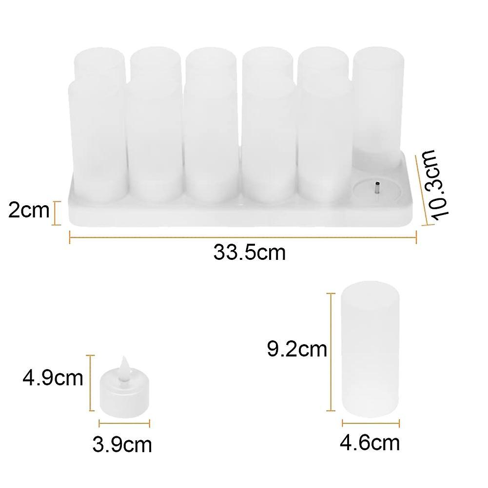 Rechargeable Flameless Candle, 24 Pcs Yellow Light Led Uk Plug