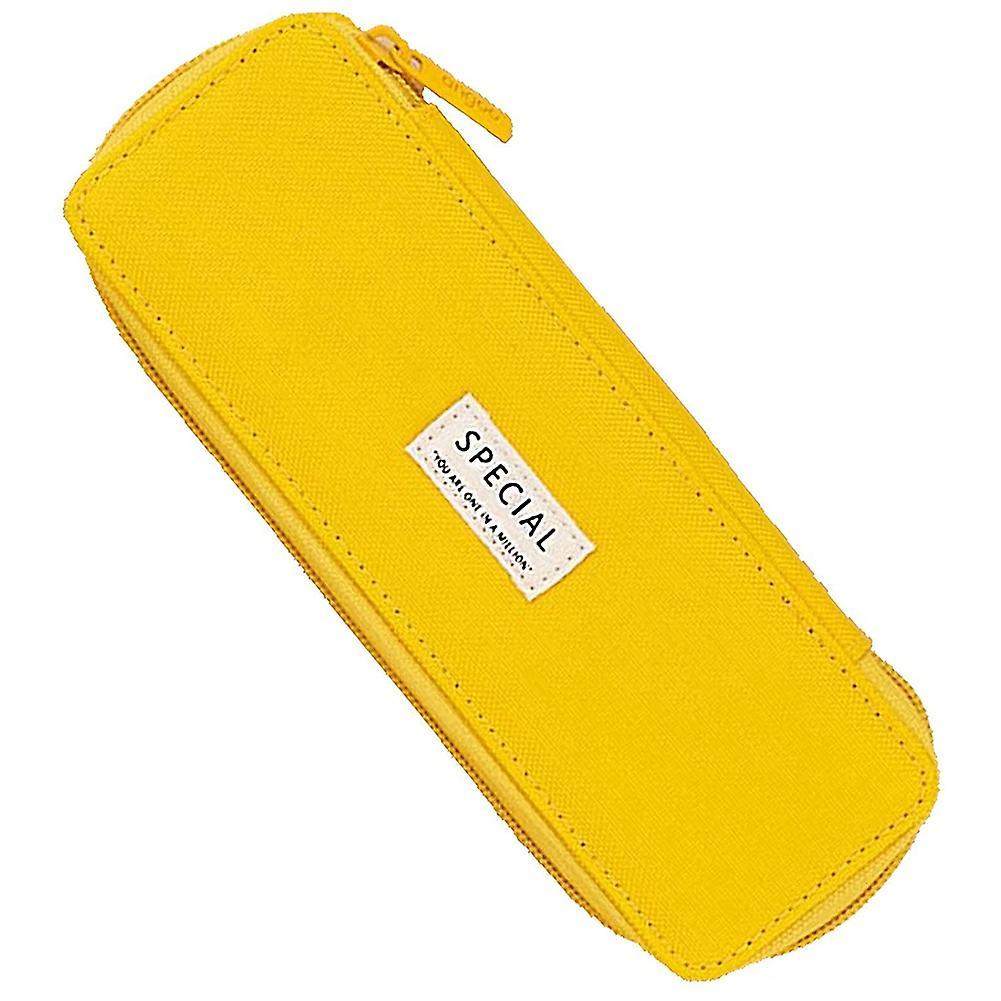 Angoo Canvas Pencil Case,stylish Simple Pencil Bag Yellow