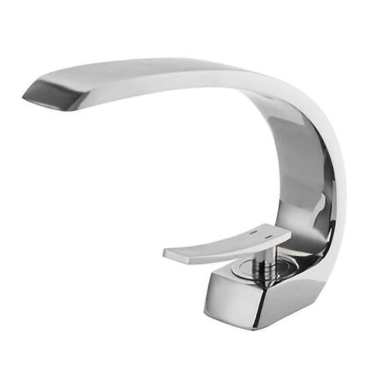 Spout Mixer Faucet Kitchen Bathroom Faucet Single Hole Wall Silver