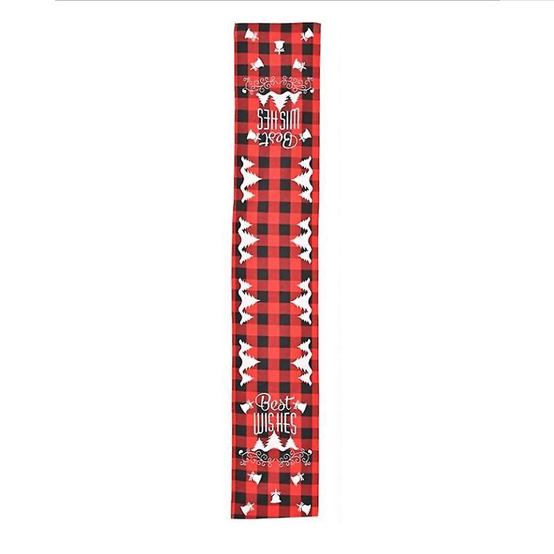 Grid Household Table Mat Cloth Set 180cmx31cm, Christmas Decoration,d