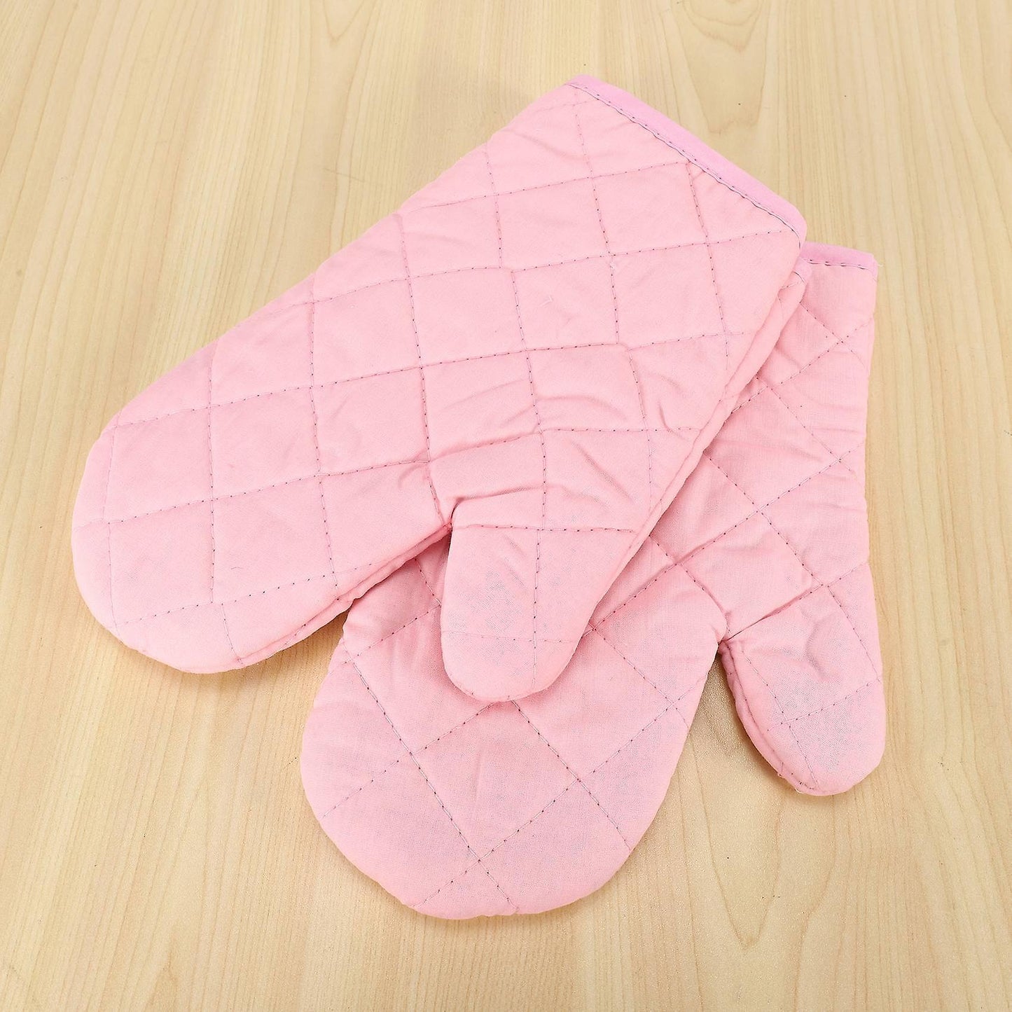 1 Pair Craft Cotton Oven Glove Pot Holder Cooking Mitts Pink