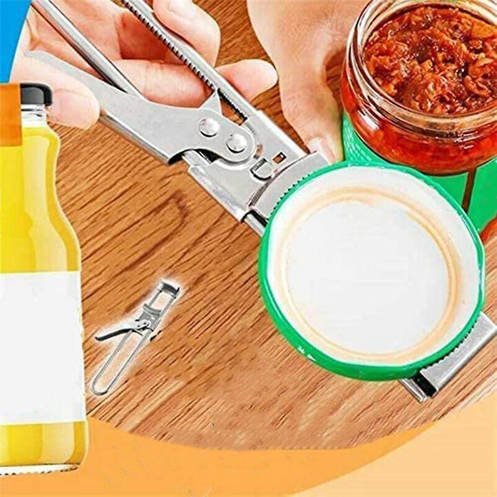 Adjustable Multifunctional Stainless Steel Can Opener Jar Lid Gripper