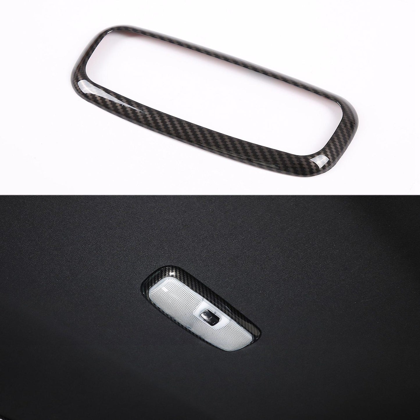 Car Carbon Fiber Abs Rear Reading Lights Frame Cover Trim for Ford