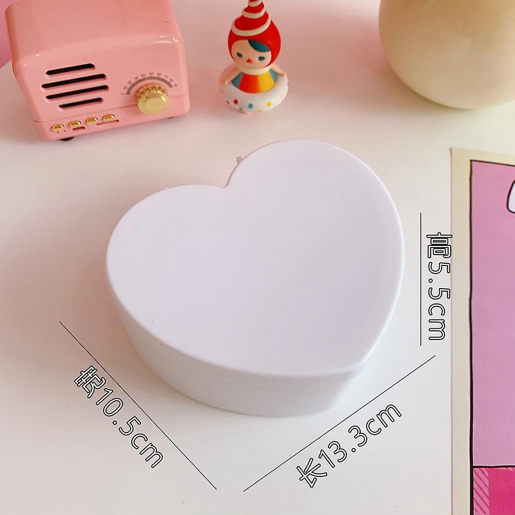 Girl Heart Storage Box Jewelry Desktop Double Storage Box White