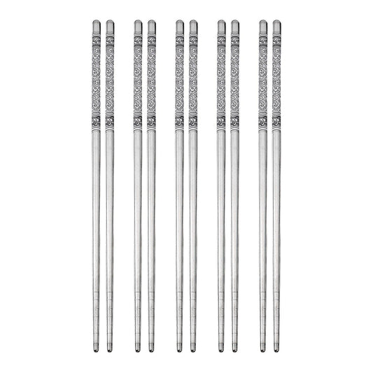 5 Pairs Of Blue and White Porcelain Pattern Chopsticks Tableware Set