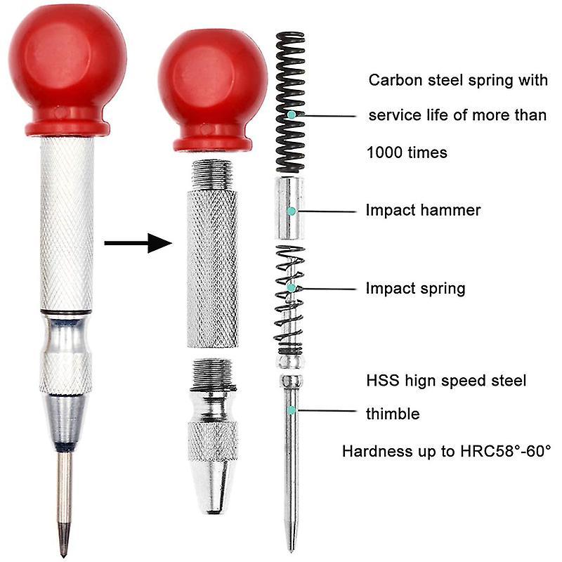 7 Pcs 1/4 Inch Metric Thread Tap with Automatic Center Punch