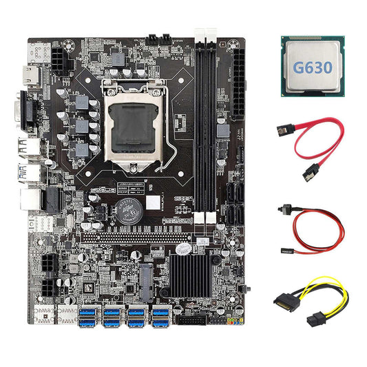B75 Eth Mining Motherboard +g630 Cpu+sata 15pin to 6pin Cable