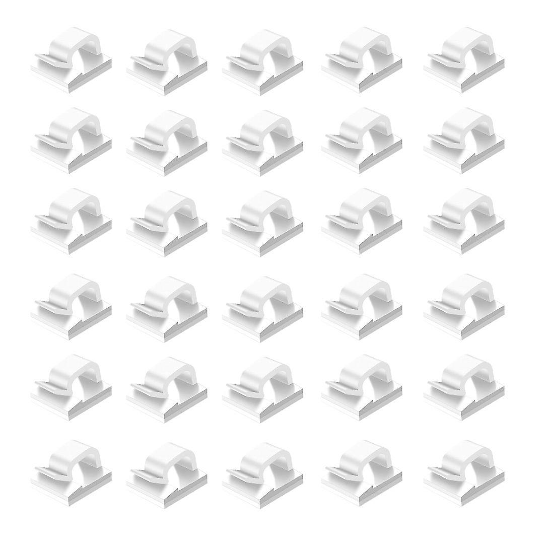 60pc Cable Clips Adhesive Cord Holder for Car Office and Home White