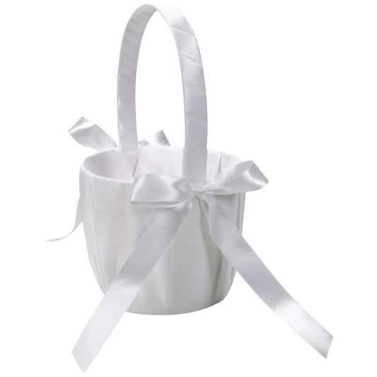 Bowknot Flower Basket Romantic Petals Storage Bowknot Satin Basket