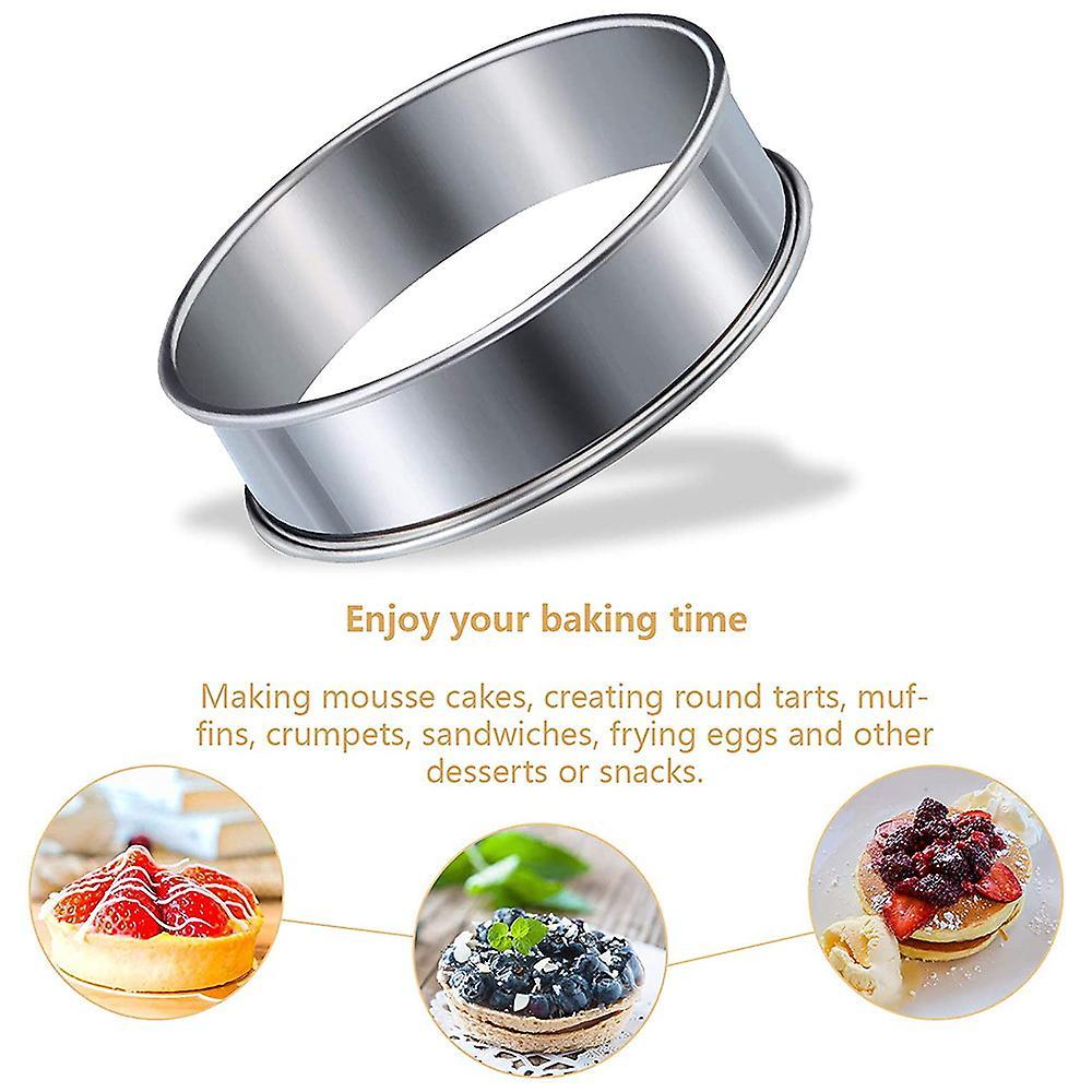 6 Pieces English Muffins Rings, Muffin Tart Rings Rolled Tart Ring