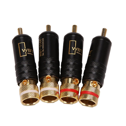 4pcs Rca Locking Plugs Audio Video Connectors