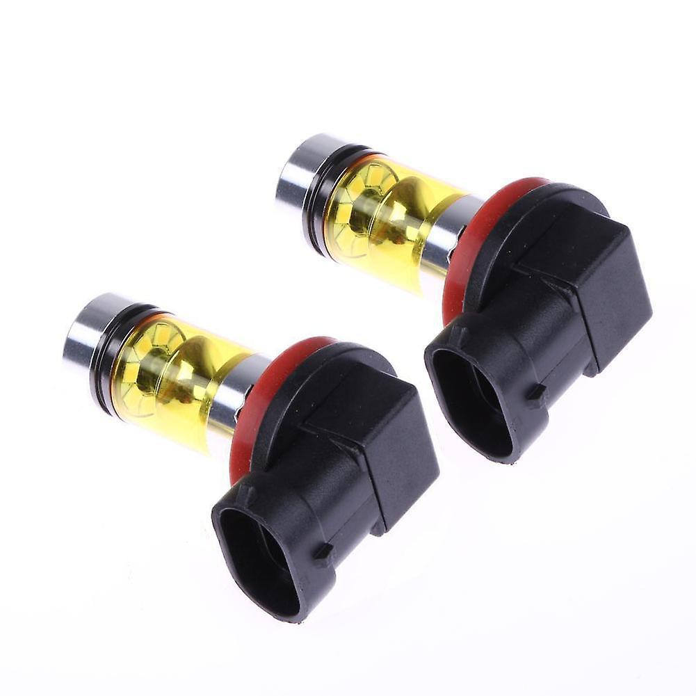 2 X High Power Led Lights 100w H11 Yellow Fog Light 20led Headlight