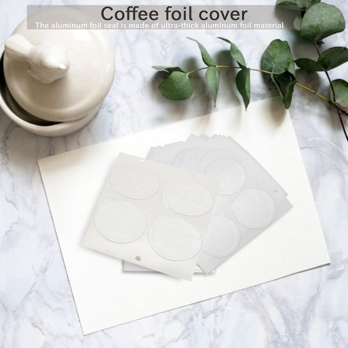 100pcs 37mm Aluminum Foil Lids Seals Foil Lids for Nespresso Capsules