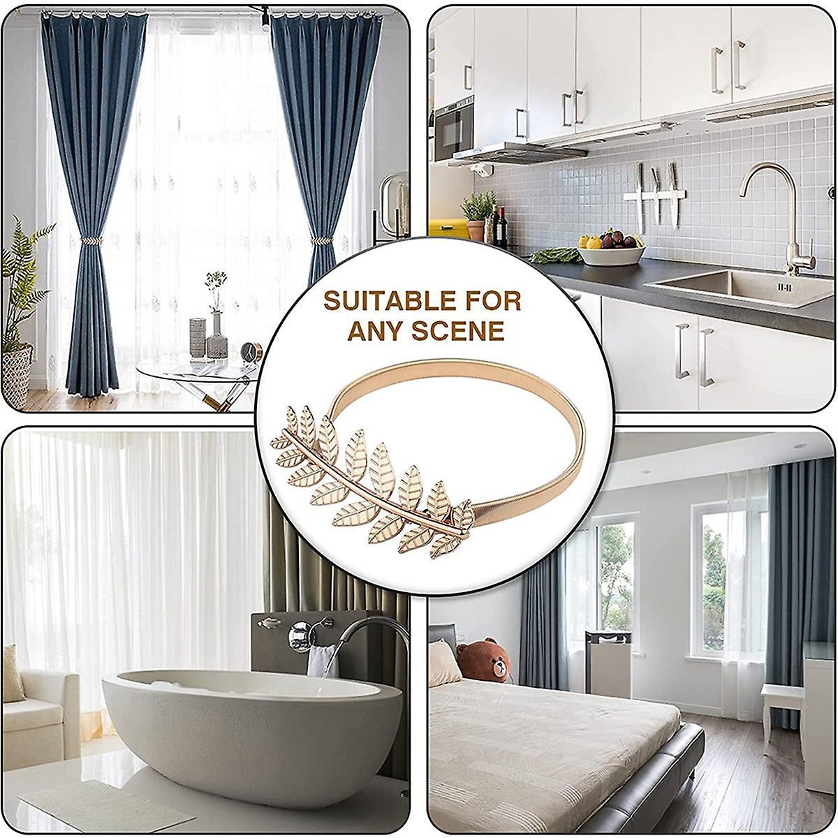 2 Pcs Pack Spring Design Of Curtain Hanger Fits Most Curtains Gold