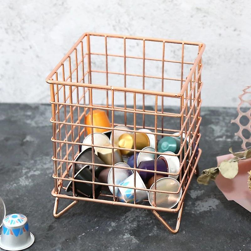 Coffee Capsule Holder Iron Basket for Nespresso Capsules Rose Gold