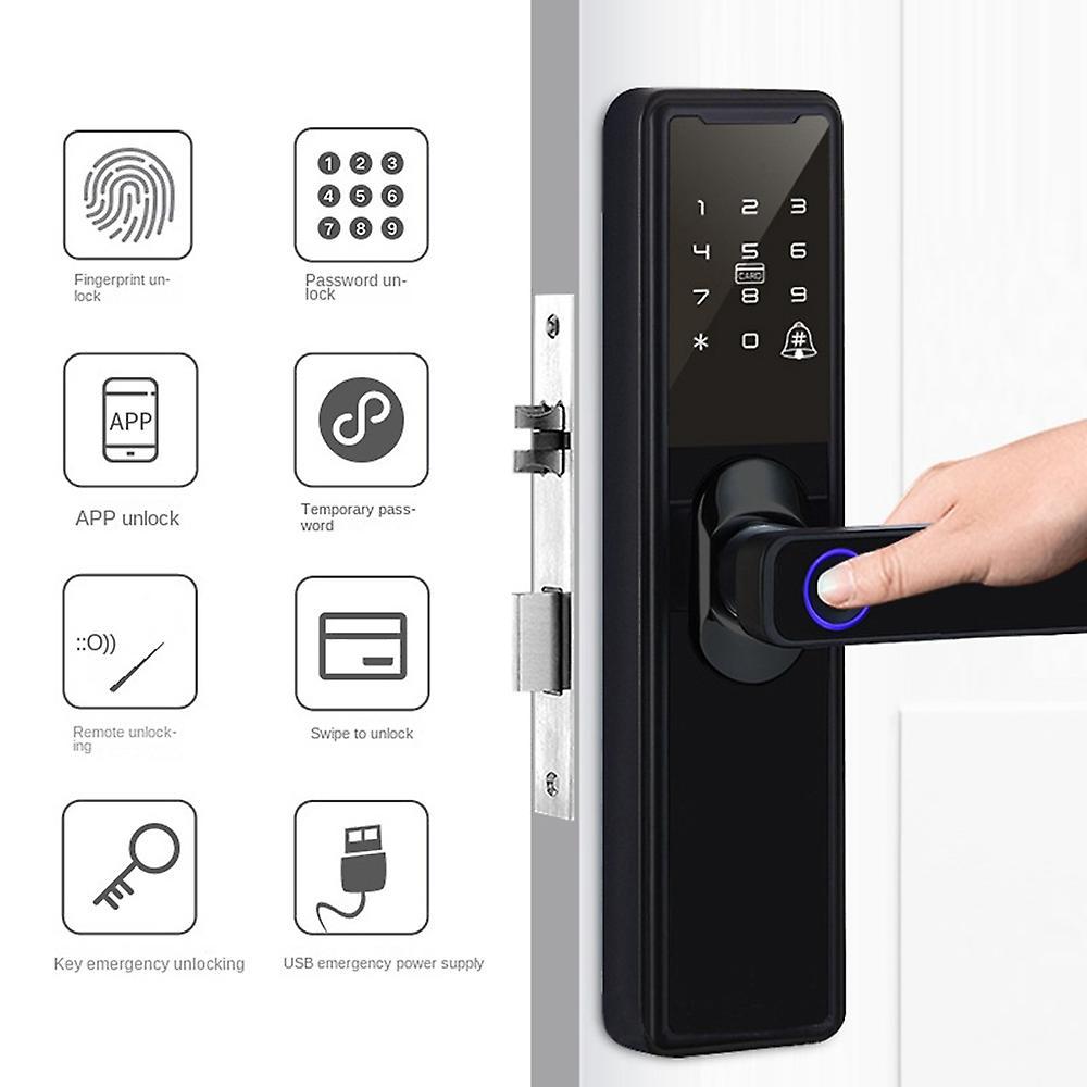 Intelligent Smart Wifi Password Electronic Door Lock Red Bronze