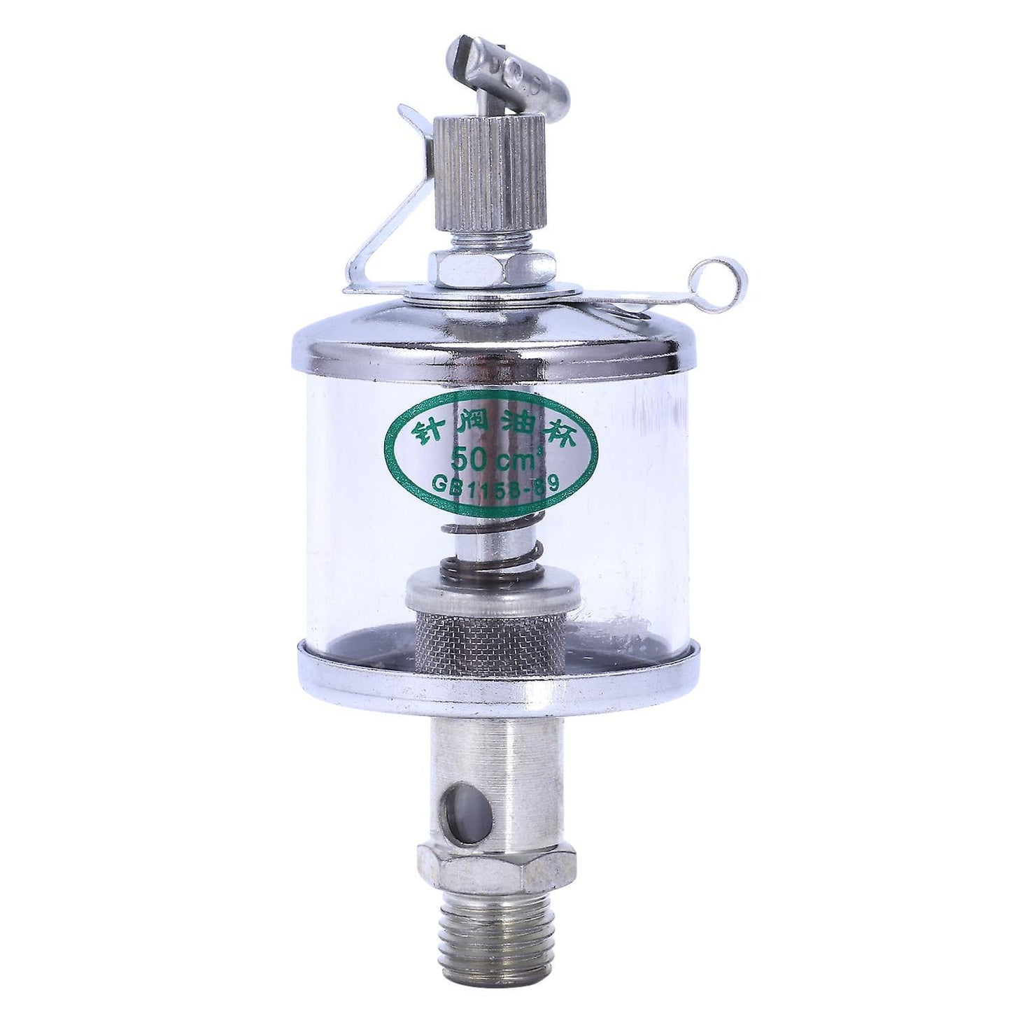 50ml Engine Machine Lubricator Oil Drip Feed Oiler Clear+silver