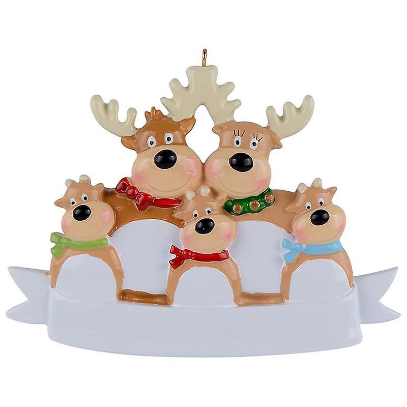 Reindeer Family Of 5 Christmas Tree Ornament Winter Gift-family Of 5
