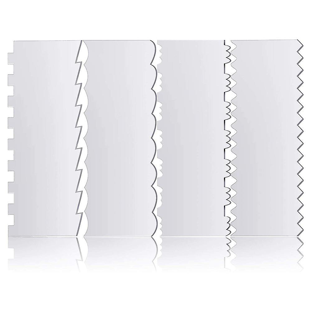 4pcs Transparent Acrylic Cake Scraper Kitchen Baking Tools Decorating