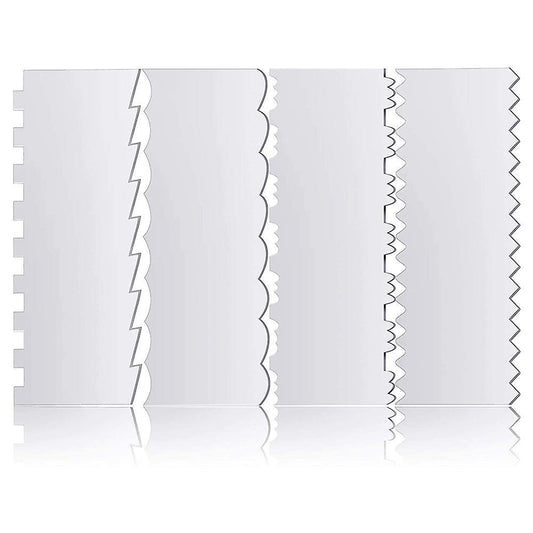 4pcs Transparent Acrylic Cake Scraper Kitchen Baking Tools Decorating