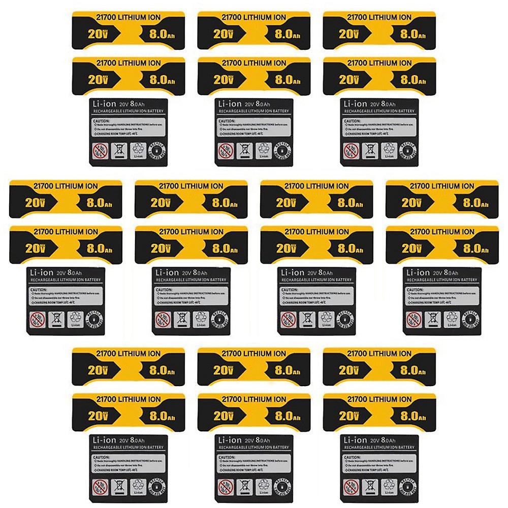 10 Pieces 10 X 21700 Li-ion Battery 8.0ah Sticker for Dewalt Battery
