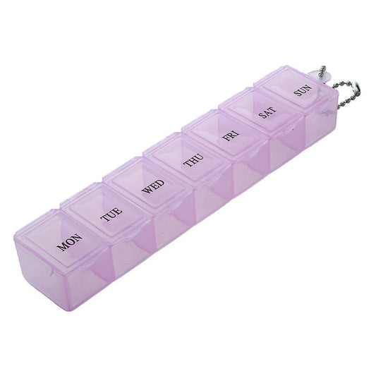 7 Day Weekly Pill Box Organizer Medicine Compartments Vitamin Storage Travel Kit 1pcs Pink