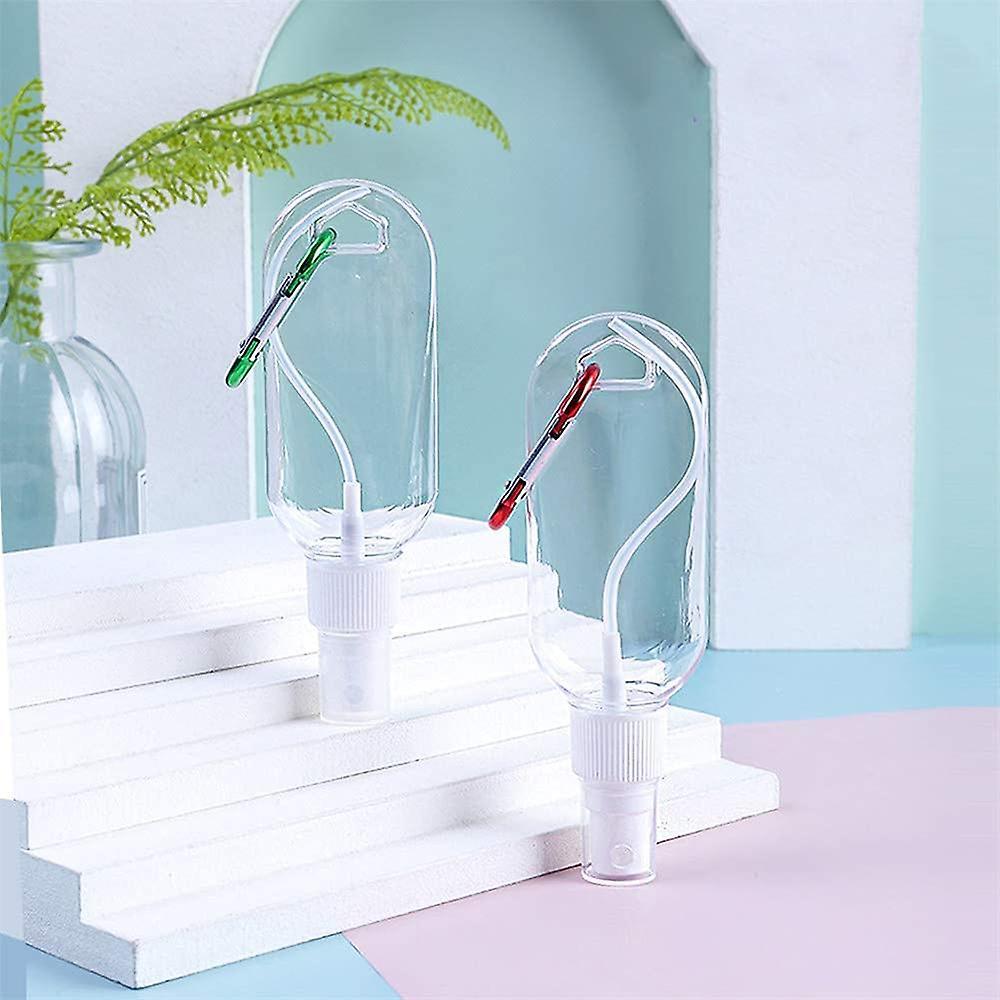 10pcs Spray Bottle Transparent Spray with Carabiner Keychain 60ml