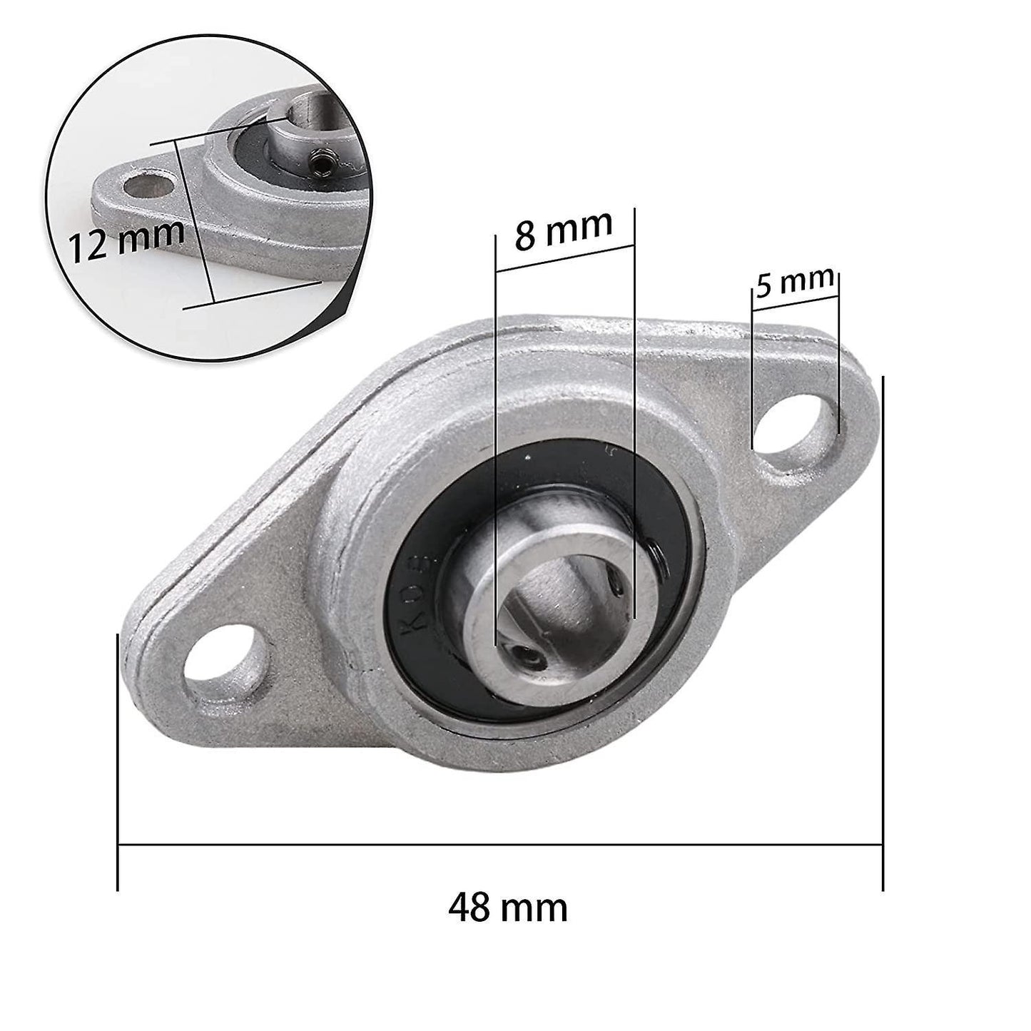 4pcs Kfl08 Pillow Block Zinc Alloy Flange Bearings, 8mm Id Mounted