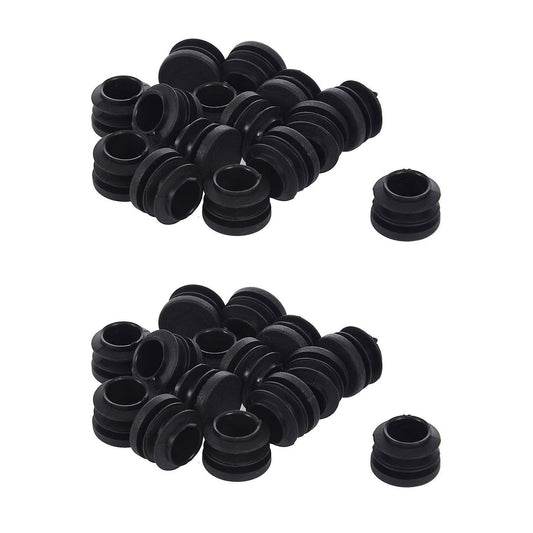 15pcs Black 19mm Dia Round Plastic Blanking End Cap Tubing Insert
