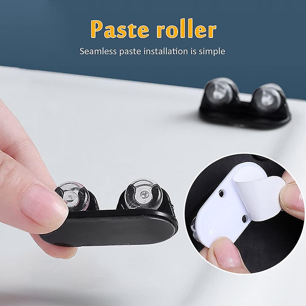 24 Pieces Self Adhesive Wheels Small Caster Wheels (white and Black)