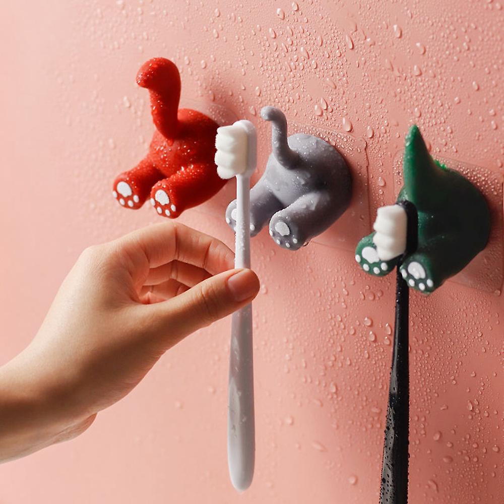 Animal Tail Toothbrush Wall Rack Children Brush Teeth Bathroom,c